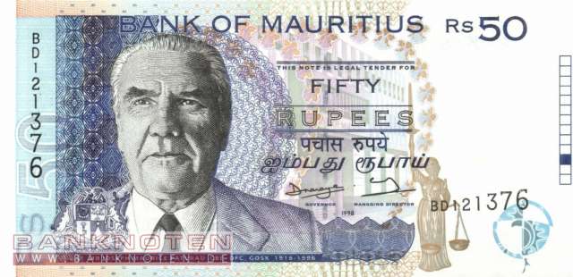 Mauritius - 50  Rupees (#043_UNC)