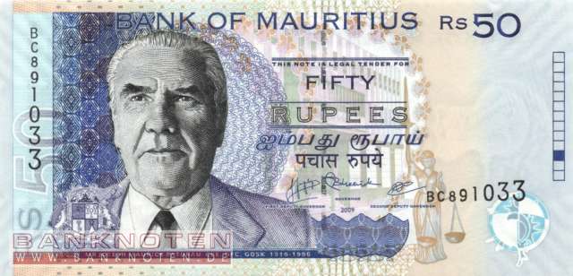 Mauritius - 50  Rupees (#050e_UNC)