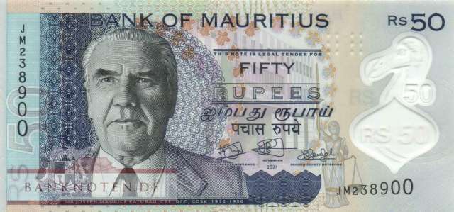 Mauritius - 50  Rupees - Polymer (#065b_UNC)