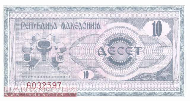 Mazedonien - 10  Denari (#001a_UNC)