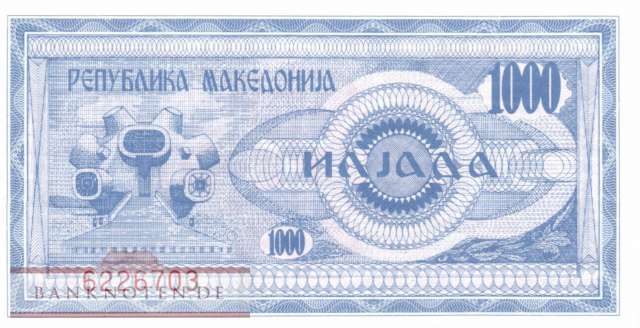 Mazedonien - 1.000  Denari (#006a_UNC)