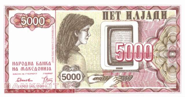 Mazedonien - 5.000  Denari (#007a_UNC)