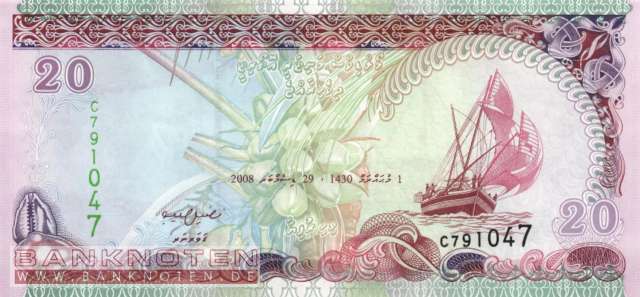 Maldives - 20  Rufiyaa (#020c_UNC)