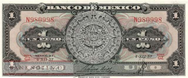 Mexico - 1  Peso (#059c-GZ_UNC)