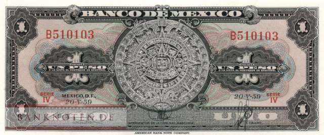 Mexico - 1  Peso (#059f-IV_UNC)