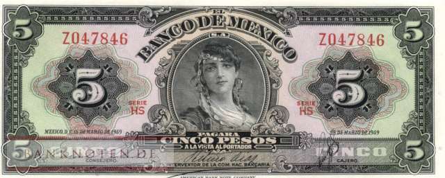 Mexico - 5  Pesos (#060d-HS_UNC)