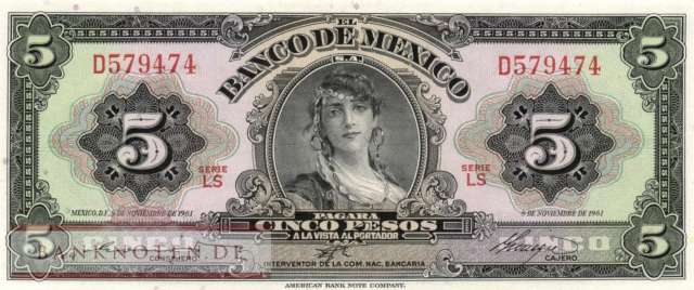 Mexico - 5  Pesos (#060g-LS_UNC)
