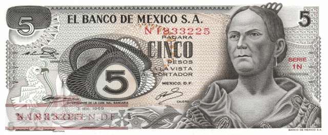 Mexico - 5  Pesos (#062a-N_UNC)