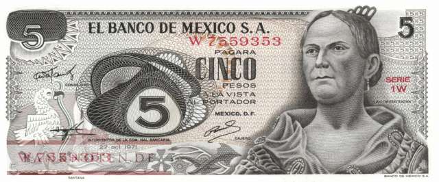 Mexico - 5  Pesos (#062b-W_UNC)