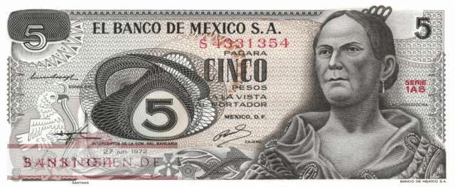 Mexico - 5  Pesos (#062c-AS_UNC)