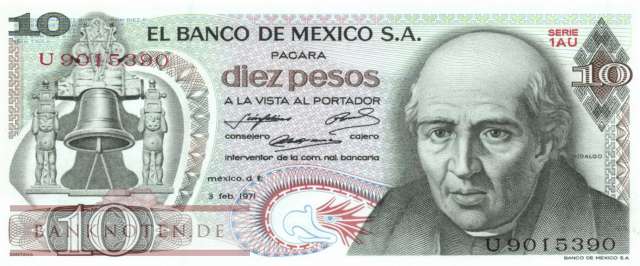 Mexico - 10  Pesos (#063d-AU_UNC)