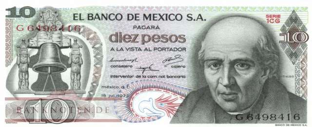 Mexico - 10  Pesos (#063f-CG_UNC)