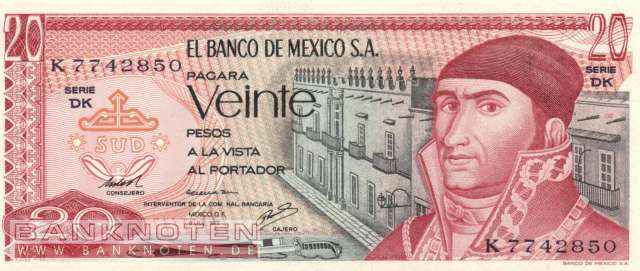 Mexico - 20 Pesos (#064d-DK_UNC)