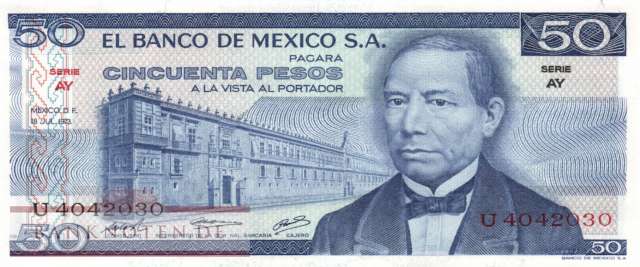 Mexico - 50  Pesos (#065a-AY_UNC)