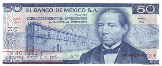 Mexico - 50  Pesos (#065a-BS_UNC)