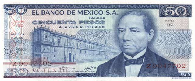 Mexico - 50  Pesos (#065a-BZ_UNC)