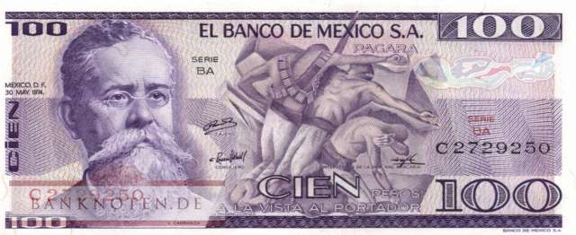 Mexico - 100  Pesos (#066a-BA_UNC)