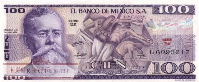 Mexico - 100  Pesos (#066a-BX_UNC)