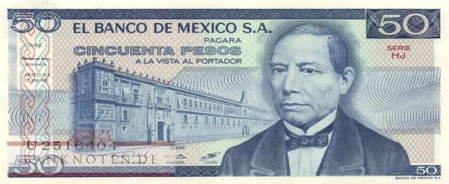 Mexico - 50  Pesos (#073-HJ_UNC)