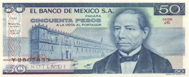 Mexico - 50  Pesos (#073-JE_UNC)
