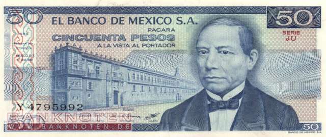 Mexico - 50  Pesos (#073-JU_UNC)