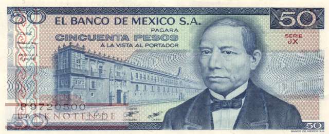 Mexico - 50  Pesos (#073-JX_UNC)