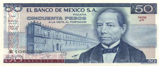 Mexico - 50  Pesos (#073-JY_UNC)