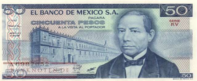 Mexico - 50  Pesos (#073-KV_UNC)