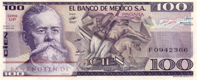 Mexico - 100  Pesos (#074c-UP_UNC)