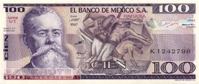 Mexico - 100 Pesos (#074c-UT_UNC)