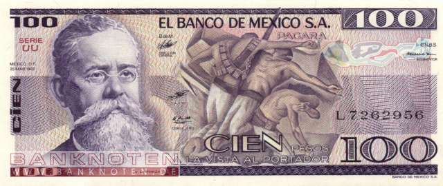 Mexico - 100  Pesos (#074c-UU_UNC)