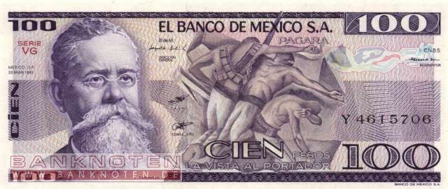 Mexico - 100 Pesos (#074c-VG_UNC)