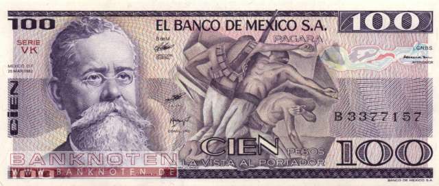Mexico - 100 Pesos (#074c-VK_UNC)