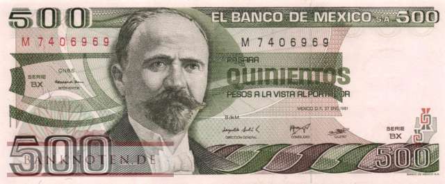 Mexico - 500  Pesos (#075a-BX_UNC)