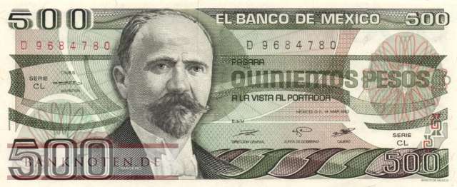 Mexico - 500  Pesos (#079a-CL_UNC)