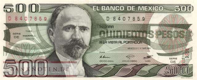 Mexico - 500  Pesos (#079a-DE_UNC)