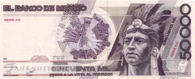 Mexico - 50.000  Pesos (#093a-AG_UNC)