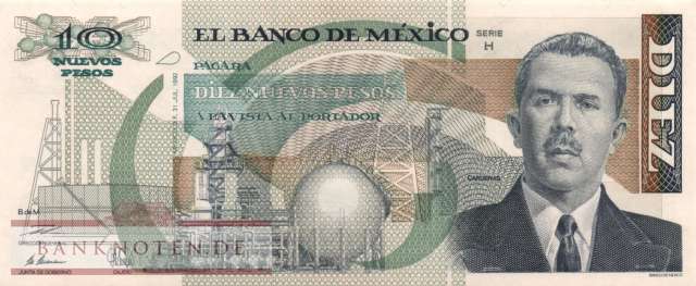 Mexico - 10  Nuevos Pesos (#095-H_UNC)