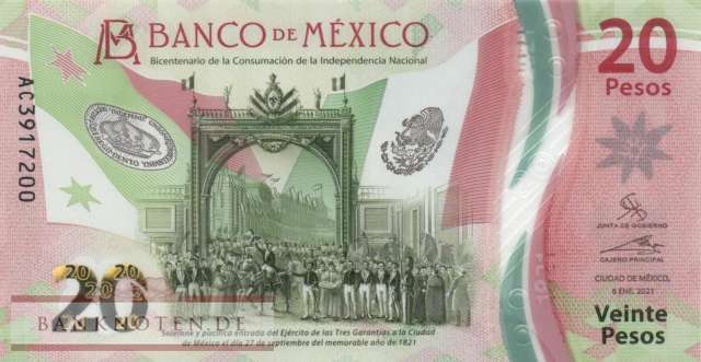 Mexico - 20  Pesos - Gedenkbanknote (#132a-U1_UNC)