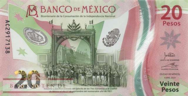 Mexico - 20  Pesos - Gedenkbanknote (#132a-U3_UNC)