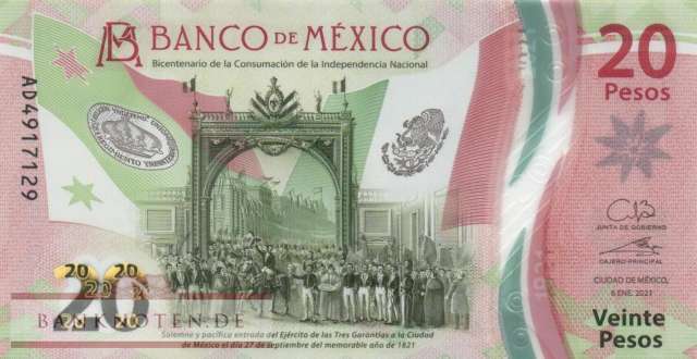Mexico - 20  Pesos - Gedenkbanknote (#132a-U5_UNC)