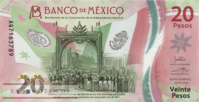 Mexico - 20  Pesos - Gedenkbanknote (#132b-U3_UNC)
