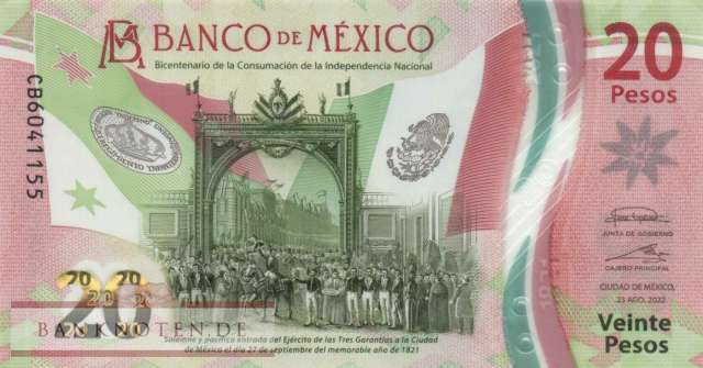 Mexico - 20  Pesos - Gedenkbanknote (#132f-U1_UNC)