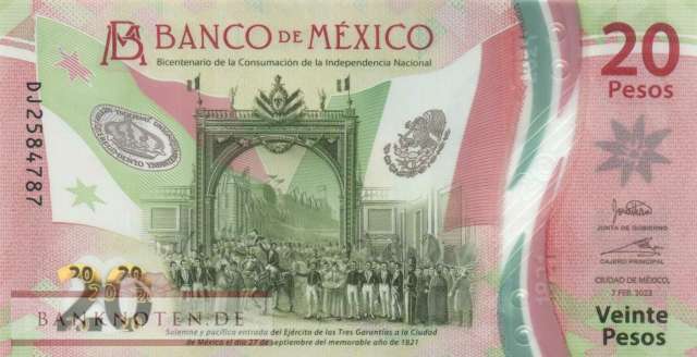 Mexico - 20  Pesos (#132j-U2_UNC)