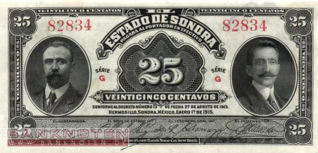 Mexico - Sonora - 25  Centavos (#S1069_AU)