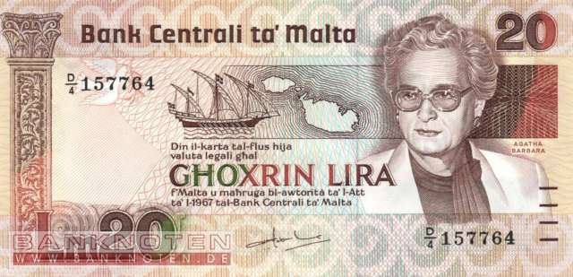Malta - 20  Liri (#040_UNC)