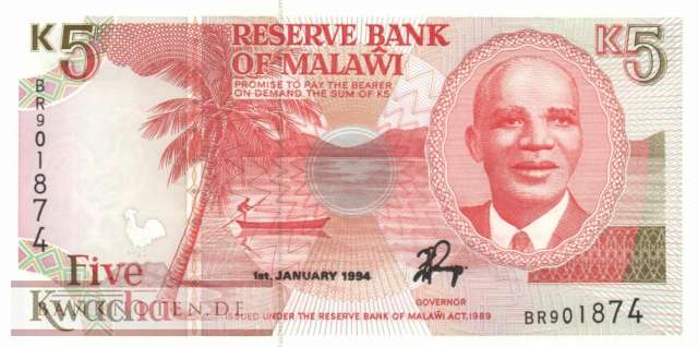 Malawi - 5 Kwacha (#024b_UNC)