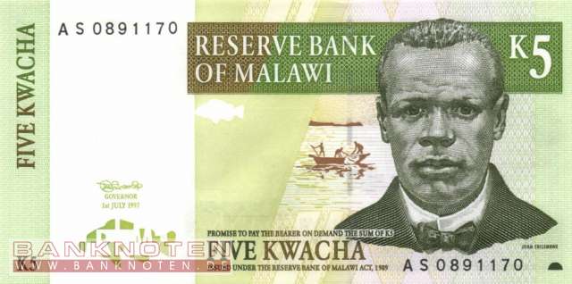 Malawi - 5 Kwacha (#036a_UNC)
