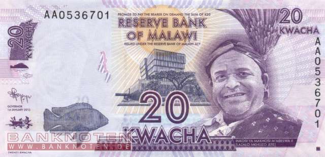 Malawi - 20  Kwacha (#057a_UNC)