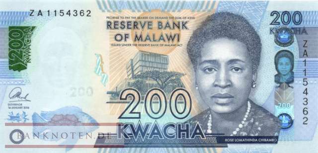 Malawi - 200  Kwacha - Replacement (#060cR_UNC)